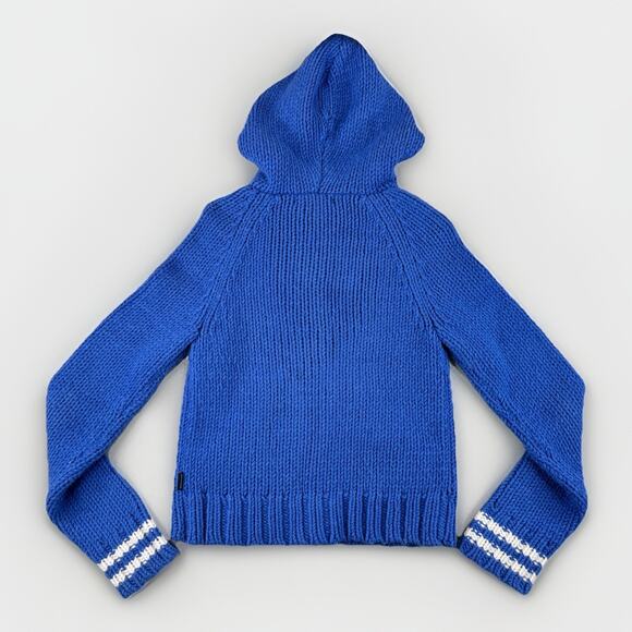 Vintage Abercrombie & Fitch Y2K Women’s Wool Blend Knit Zip Up Hoodie M Blue - Picture 9 of 11